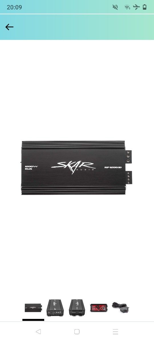 Skar Audio RP-1200.1D Monoblock Class D MOSFET Amplifier with Remote Subwoofer Level Control, 1200W