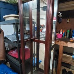 Glass Cabinet with 5 Glass Shelves