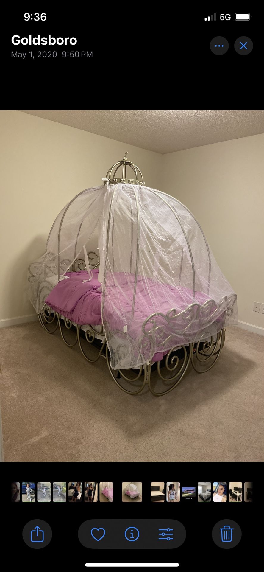 Disney Princess Carriage Bed and Dresser