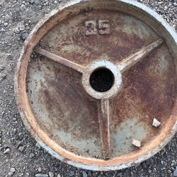 35 Lb Olympic Barbell Weights - Vintage -used 