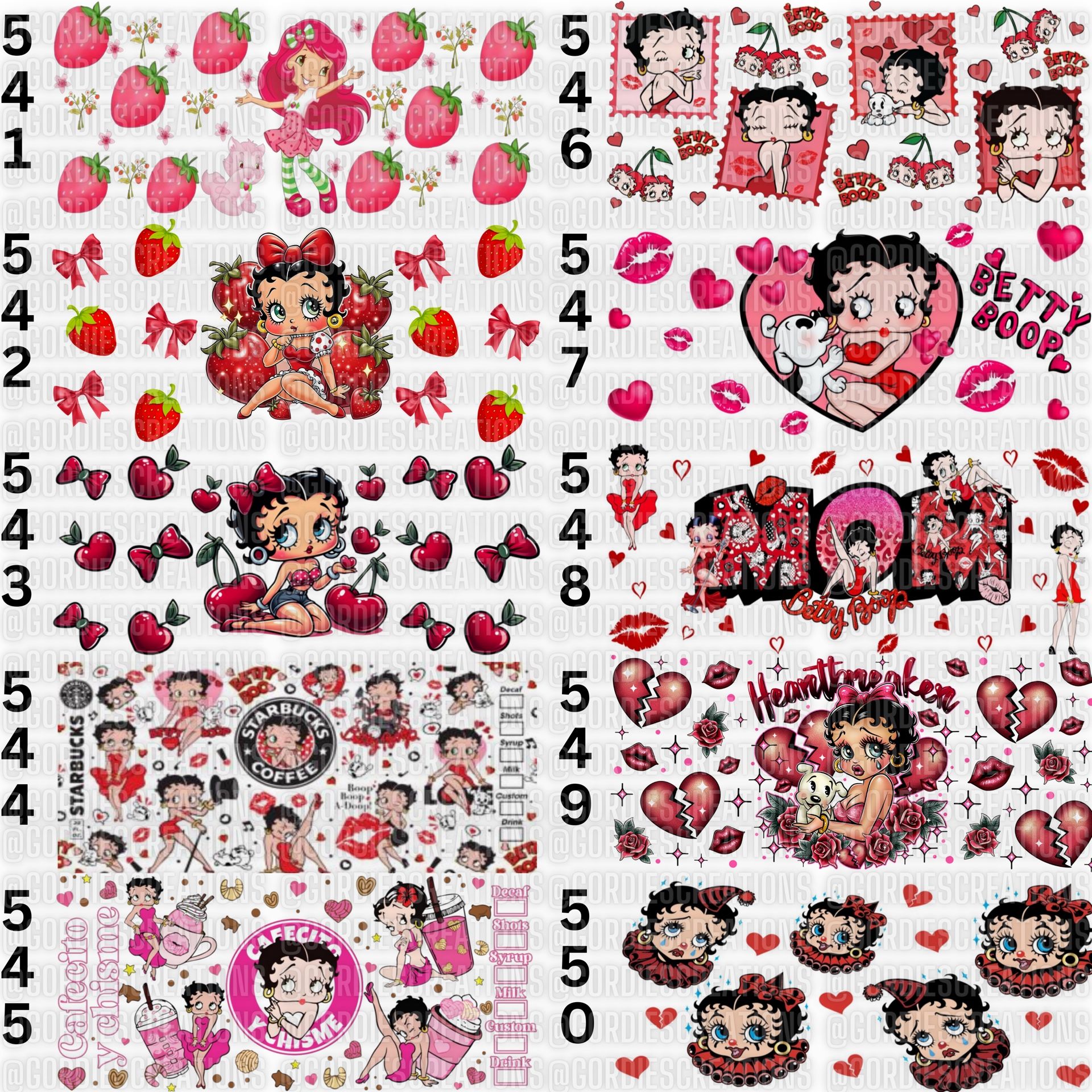 Betty Boop UV DTF 16 Oz Cup Wrap