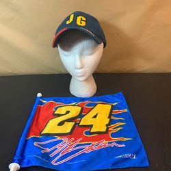 Jeff Gordon #24 Car Racing Combo Hat & Race Flag