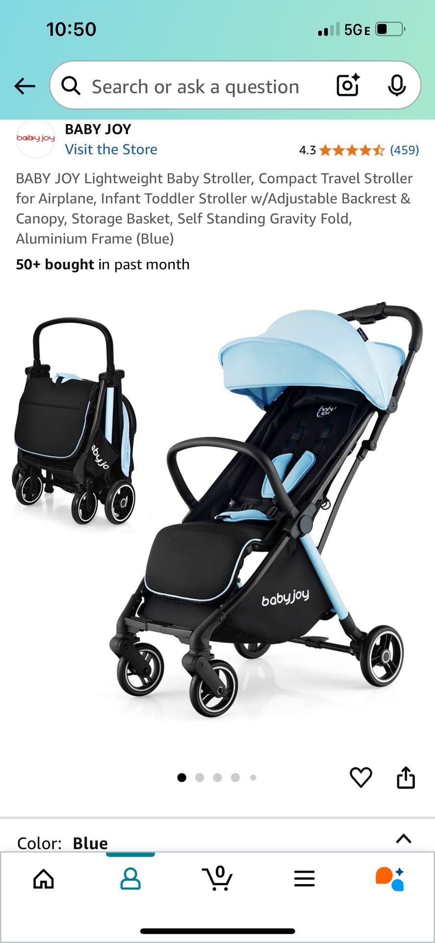 baby joy blue stroller