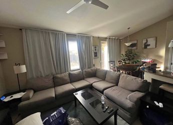 Large Gray Fabric Sectional Sofa