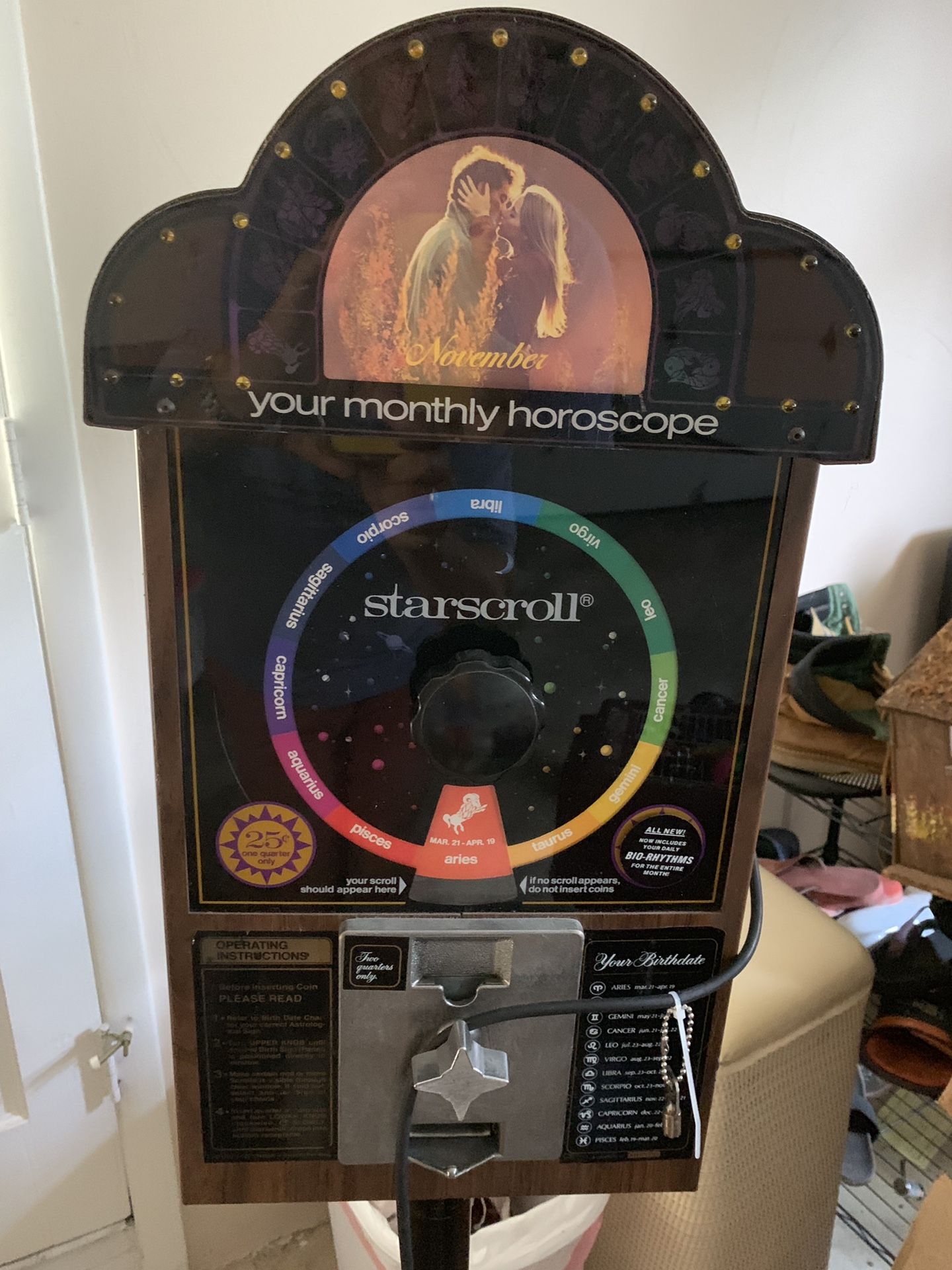 Vintage horoscope teller machine