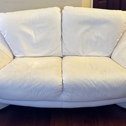 White Leather Sofa Set