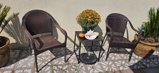 PATIO TABLE AND 2 CHAIRS