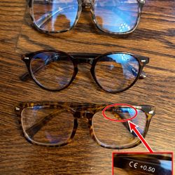 3 Pairs Fashion Glasses / Reading Glasses – Tortoise & Brown Frames