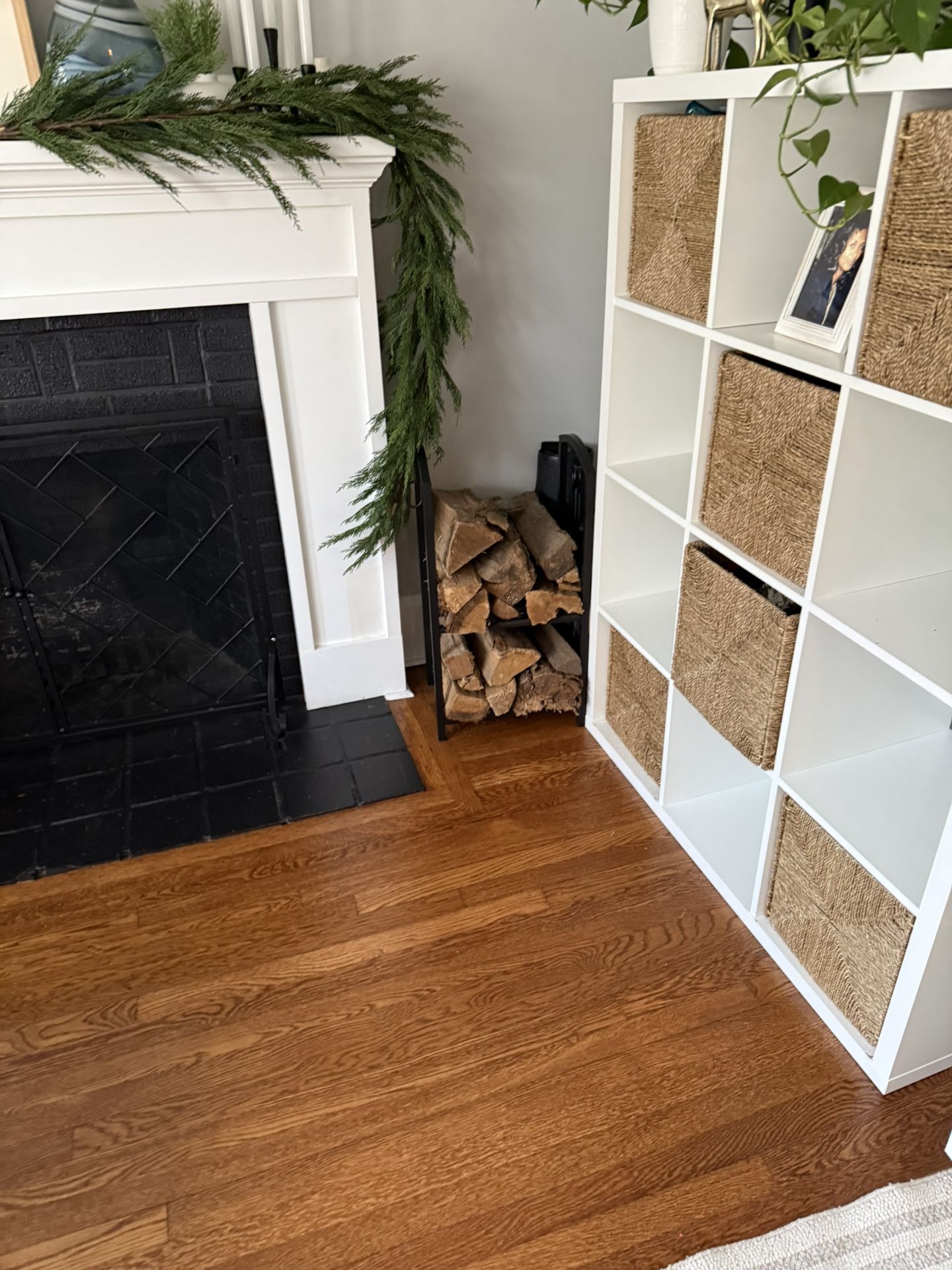 Log Rack with firewood and kindling