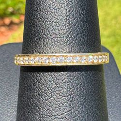 Jewelry 14k solid yellow gold natural diamond 0.50CTW wedding band ring size 9.75