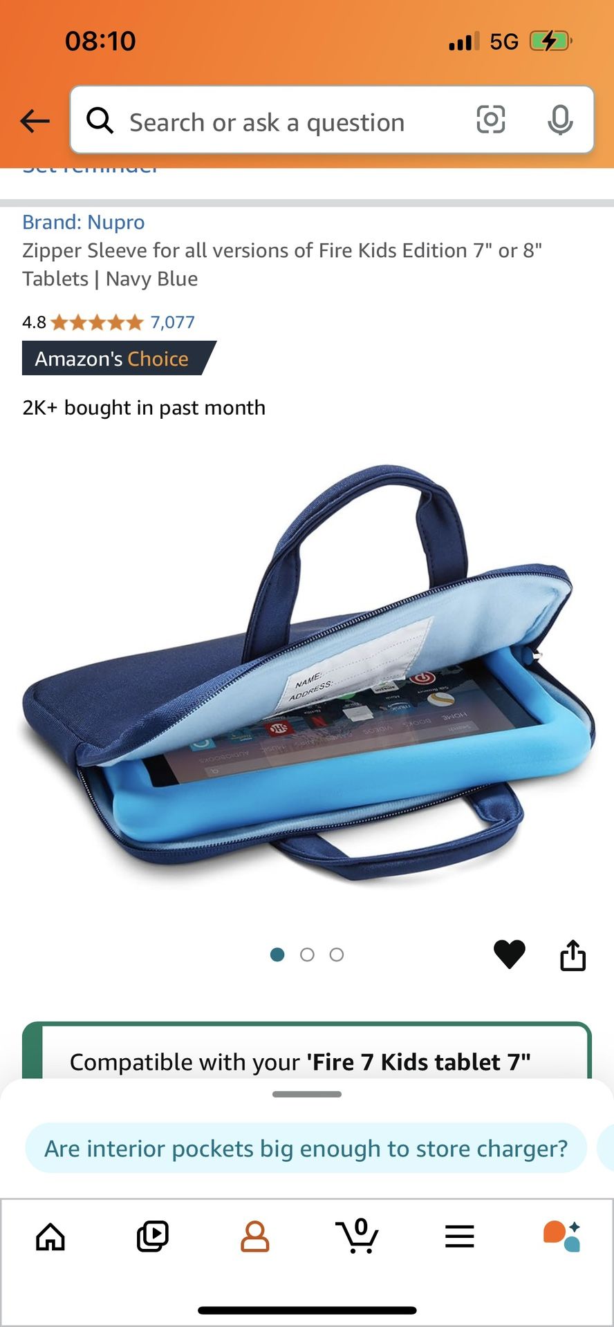 “NUPRO-AMAZON” 7”-10” BLUE SLEEVE FOR TABLET