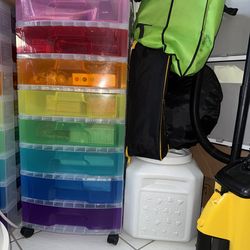 Eight drawers plastic tower