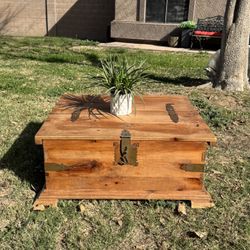 Rustic Solid Wood Storage Coffee Table