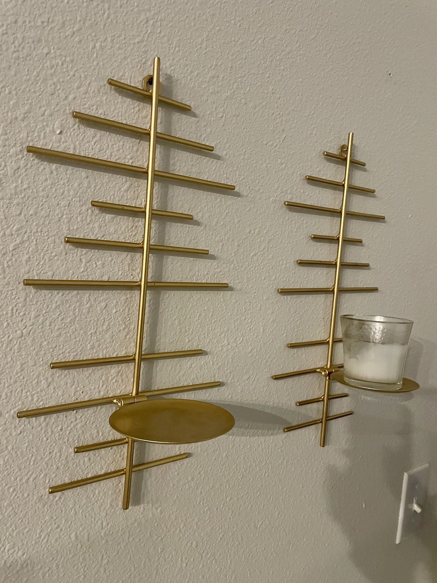Modern Gold Wall Candle Holders – Set of 2