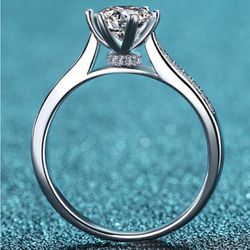 Certified Moissanite Engagement Ring 
