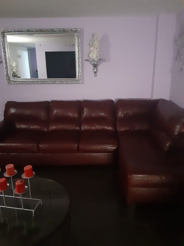 Sectionals sofa's Burgundy Style leather 