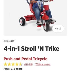 Radio Flyer 4-in-1 Stroll 'N Trike - Red