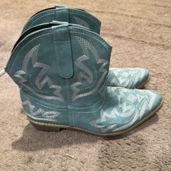 Teal Ankle Boots 