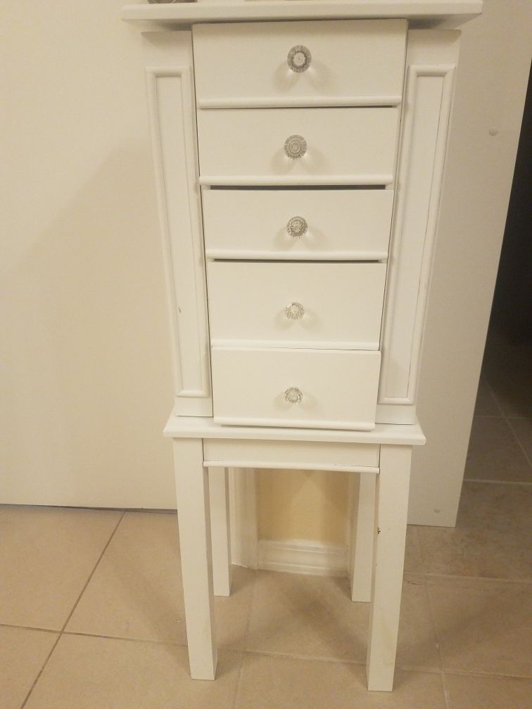 Cute White Jewelry Armoire