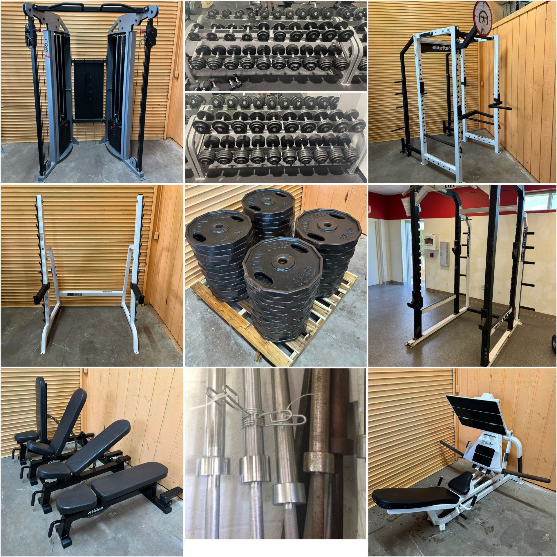 Tons of Commercial Gym Equipment- Squat Rack, Functional Trainer, Weight Bench, Leg Press, Dumbbell Etc