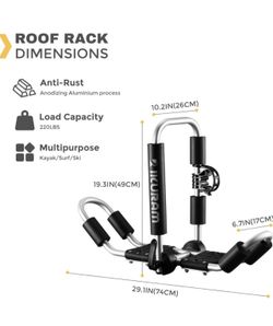 Ikuram R Kayak/Surf/Ski Roof Carrier Rack of J-Style Folding Universal