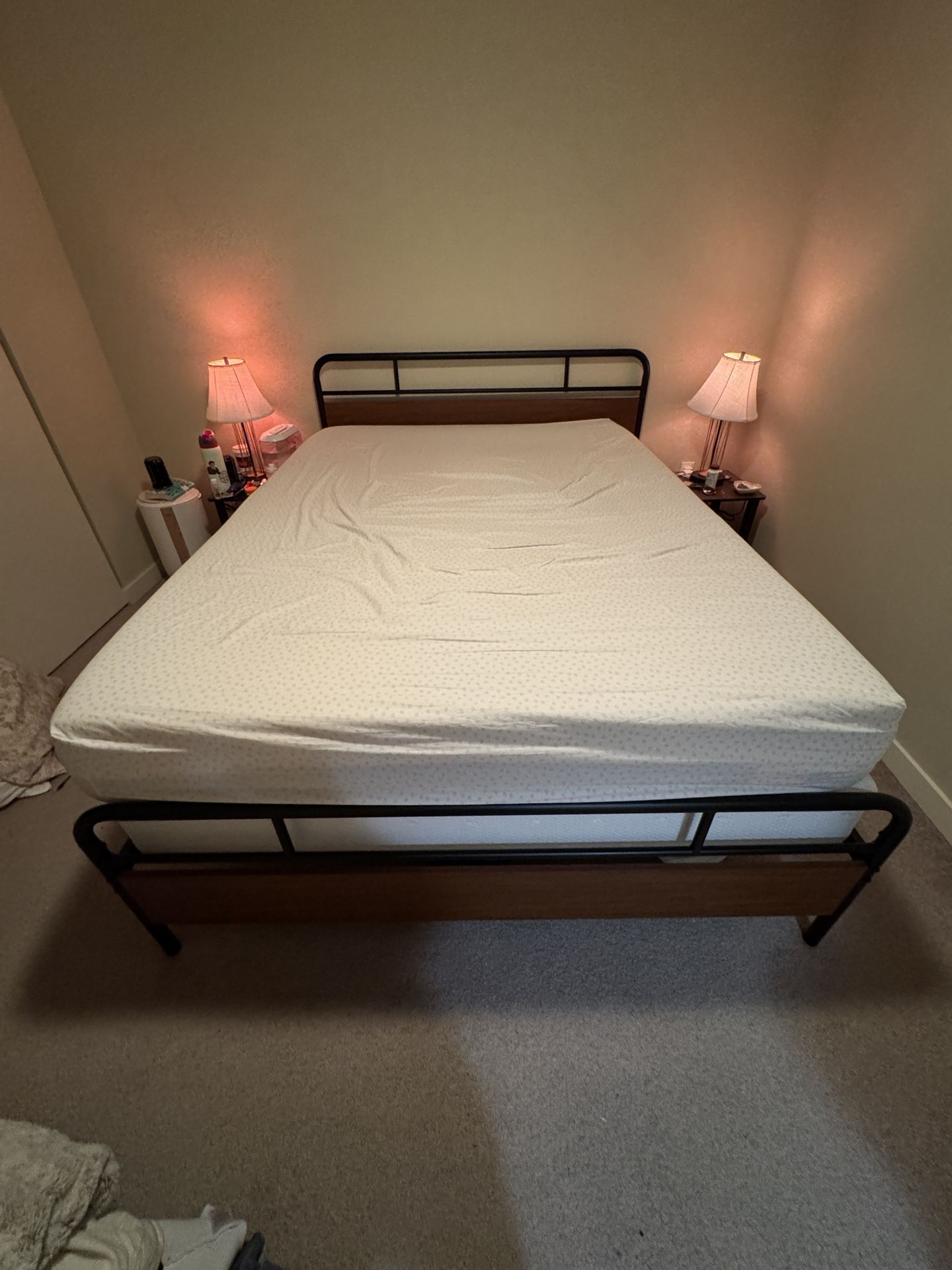 Allewie Full Size Frame/Tulo Memory Foam Mattress/Amazon Basic Box Spring