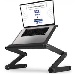 Laptop Stand Lap Desk Fan Usb