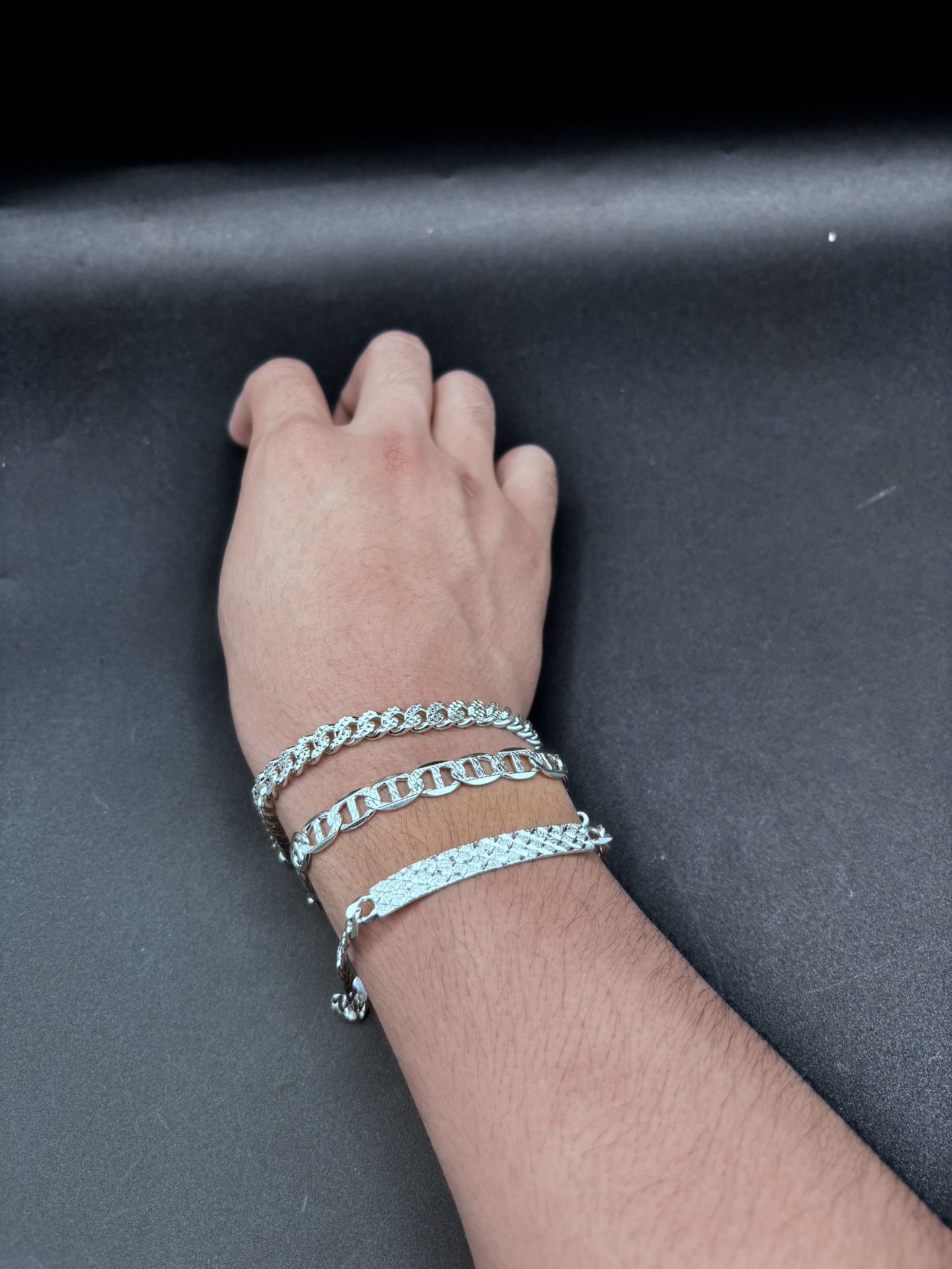 Pulseras De Hombre De Plata Ley .925