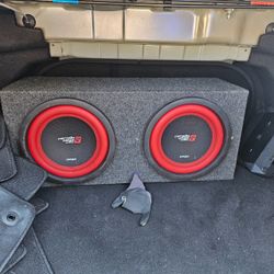 Cerwin Vega speakers in box and JBL amp