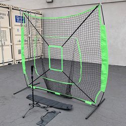 (Brand New) $75 Baseball Softball Practice Set (Include 7x7ft Net and Ball Tee) Batting Training