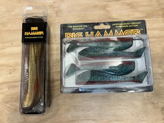 2 Packs Big Hammer Swimbaits, Fishing lures, Calico Bass, Sandbass, Yellowtail, Seabass, 5" & 7" New