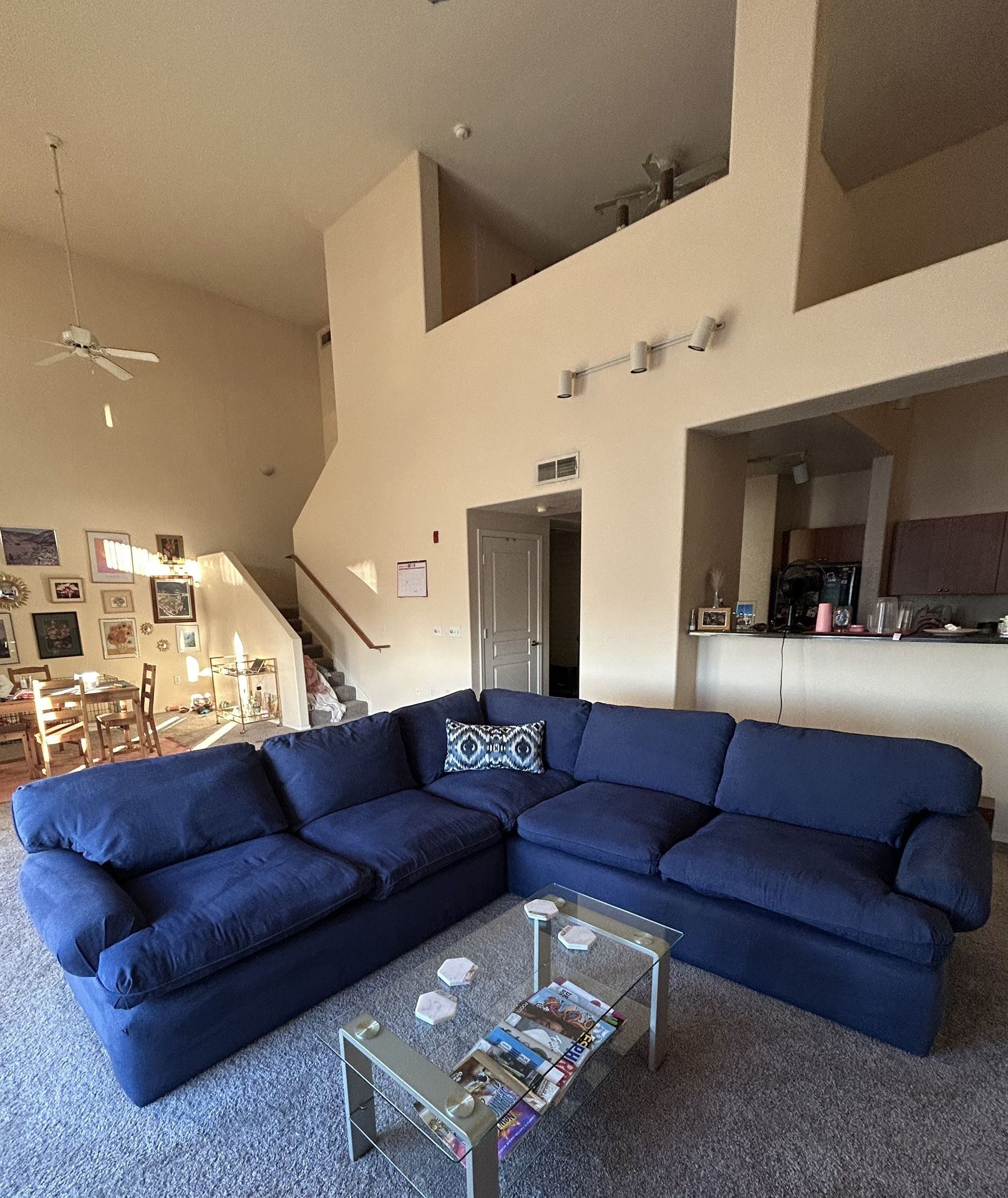 Navy Blue Sectional Couch – $250 OBO