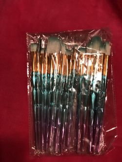 New gradient blue make up brushes
