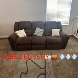 Large Brown Reclining Sofa! FREE DELIVERY 🚚 💨