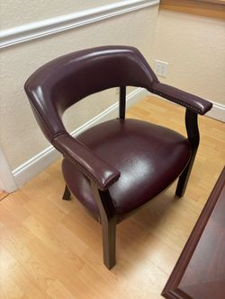 2 *Gorgeous* Brown/Red Professional Wood Office Chairs