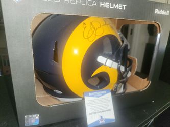 Eric Dickerson Speed Replica Full Size Helmet Beckett Cert.