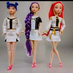 Kpop Demon Hunter Set Of 3 Barbie Dolls- **NEW NO BOX**