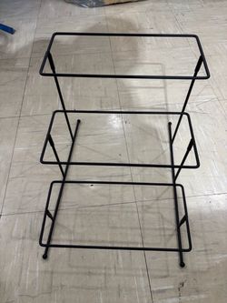 3-Tier Black Metal Wire Rack Stand