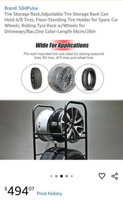 🛞🔥 MOBILE TIRE & WHEEL STORAGE RACK — $50 🔥🛞