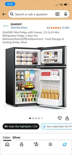 Mini Fridge with Freezer EUHOMY