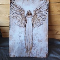 Beautiful Angel metal sign 12x8