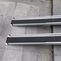 NEW Adjustable Wheelchair Ramp 7FT Telescoping Portable Ramps for Steps with Storage Bag Aluminum Non-Skid Ramps