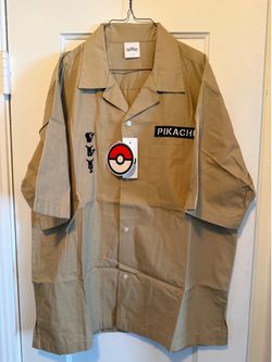 Pokemon x GU Japanese collaboration beige button shirt size Large new with tags