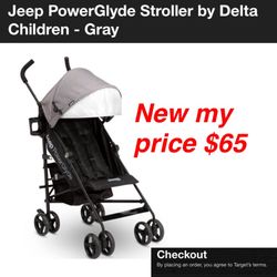New in box jeep stroller light weight  black & gray $65 firm Cash only east Palmdale 