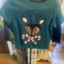 NWT Gymboree Boys Holiday Reindeer Christmas Long Sleeve Shirt 