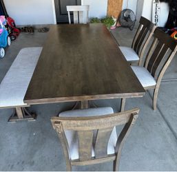 Dining Table Set with Chairs and Bench