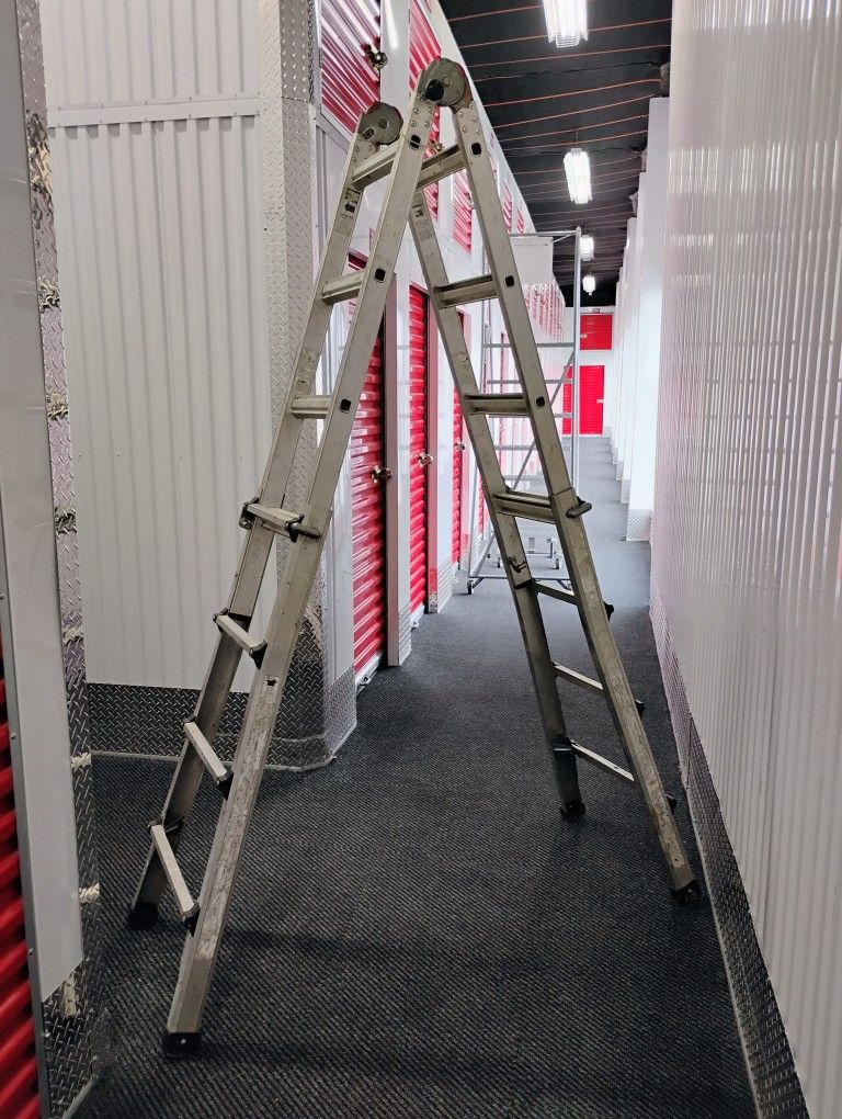 18 Ft Reach 15ft Ladder Aluminum Multi- Position Folding Extension