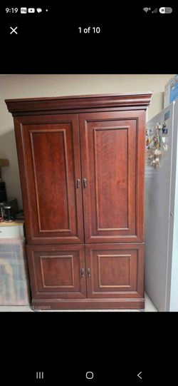 Cherry Wood Armoire TV Cabinet