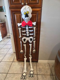 Halloween fabric skeleton decor