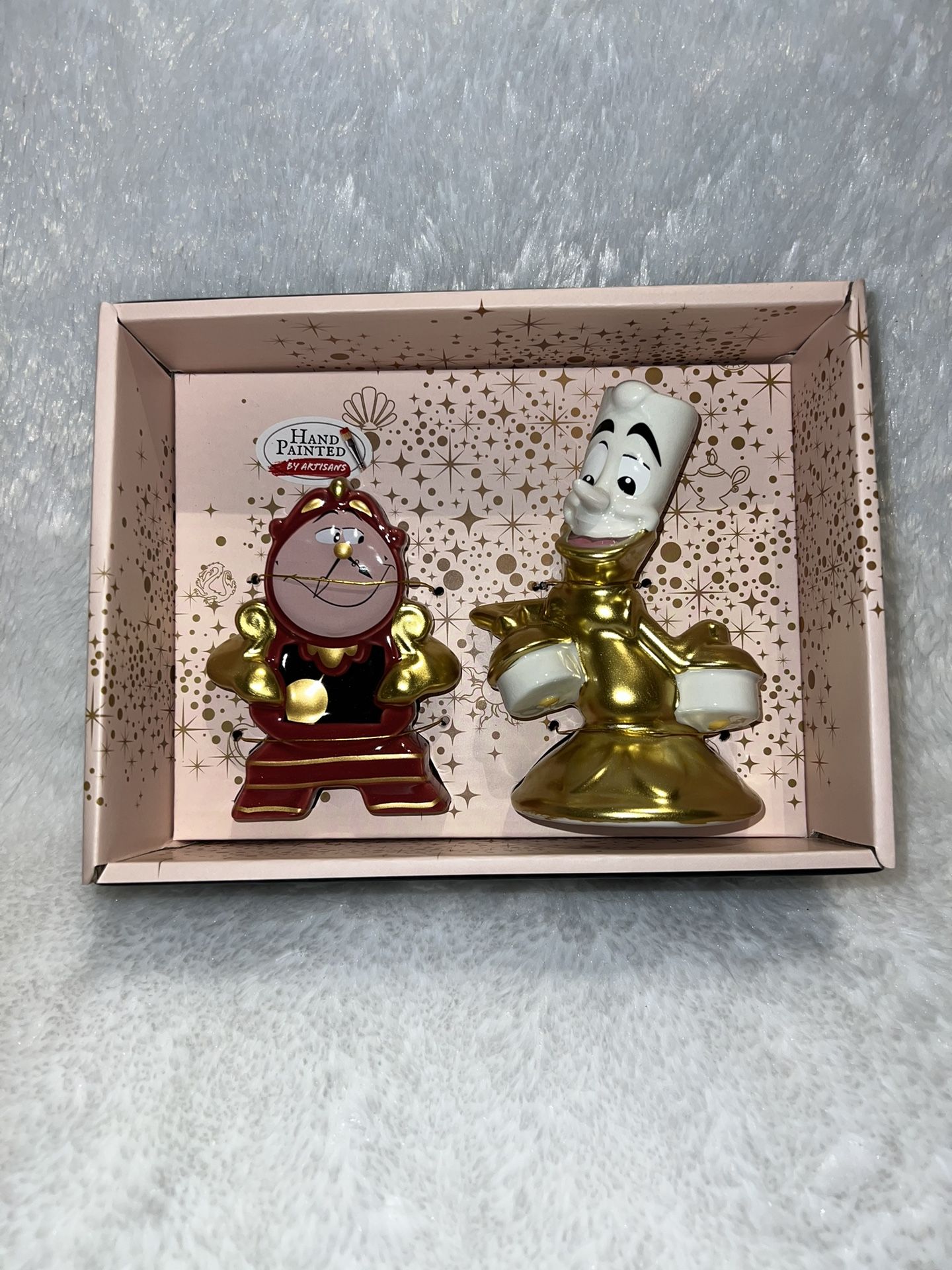 Disney Lumiere And Cogsworth Salt And Pepper Shakers